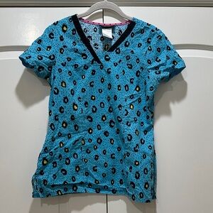 Blue Leopard Print Women's Top